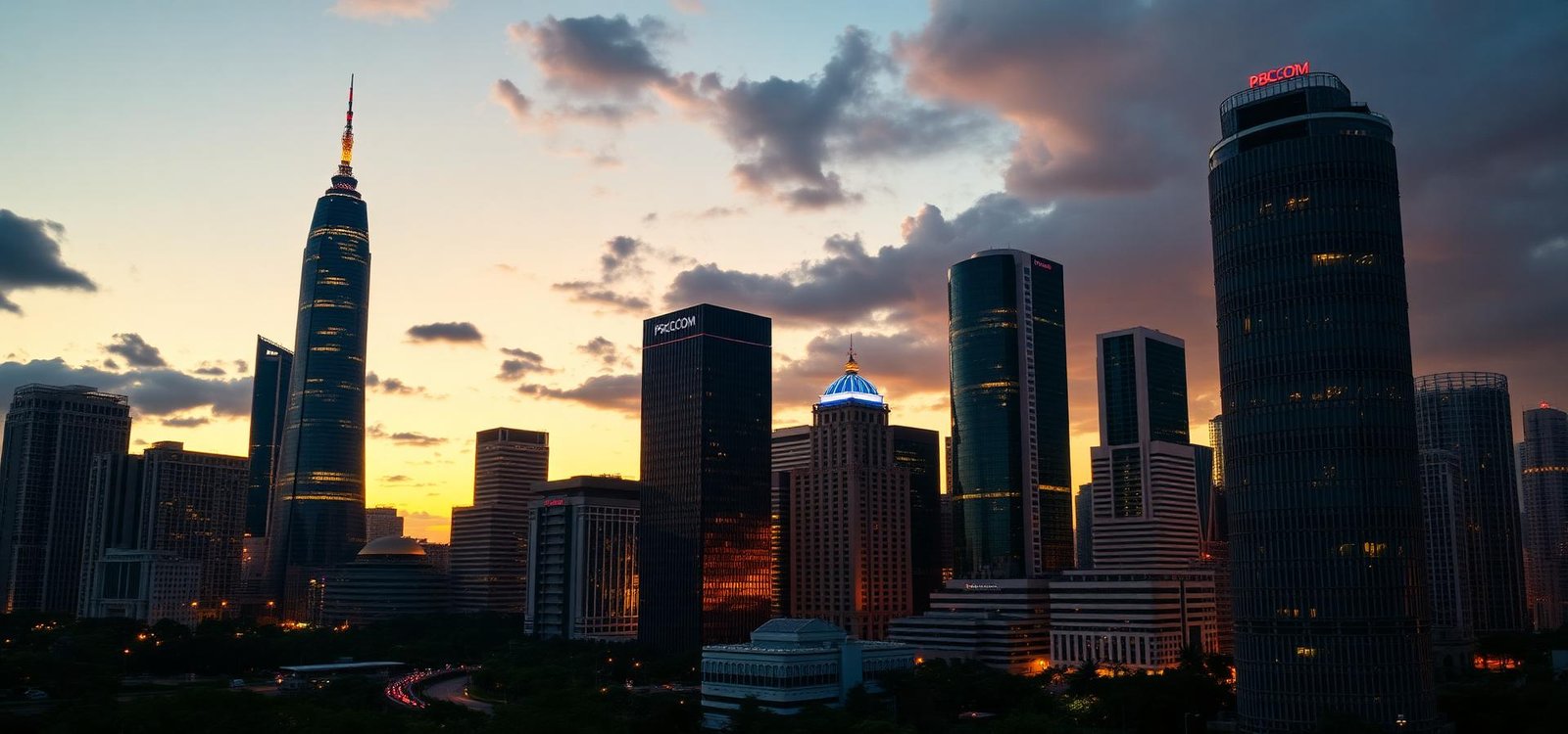 Makati skyline at dusk